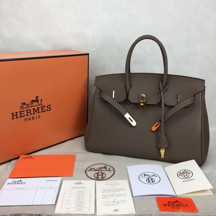 HERMES BİRKİN 35 CM VİZON ALTİN 